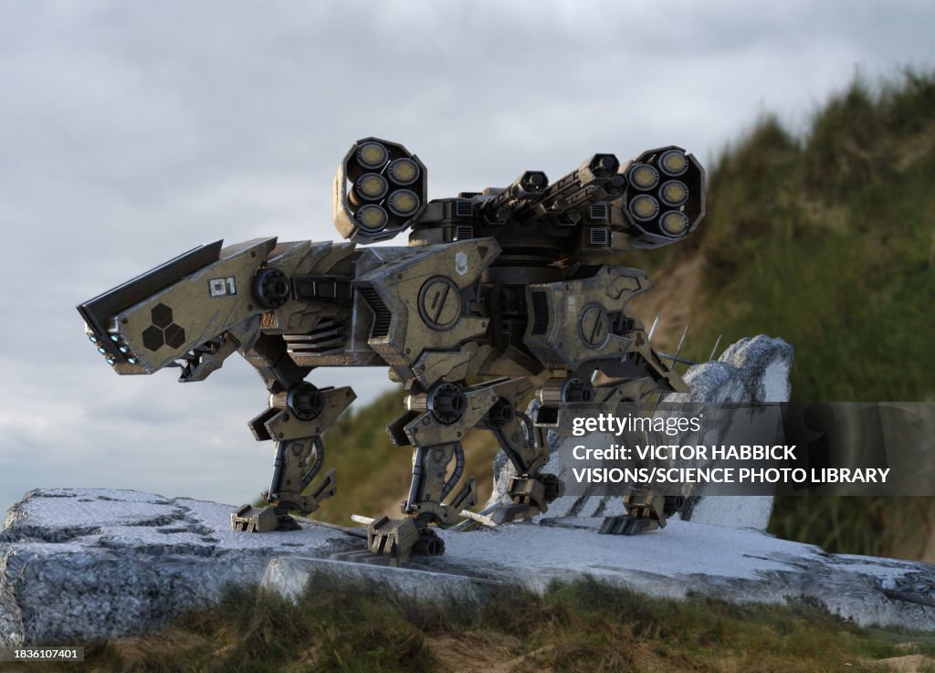 Robotic security dog, illustration