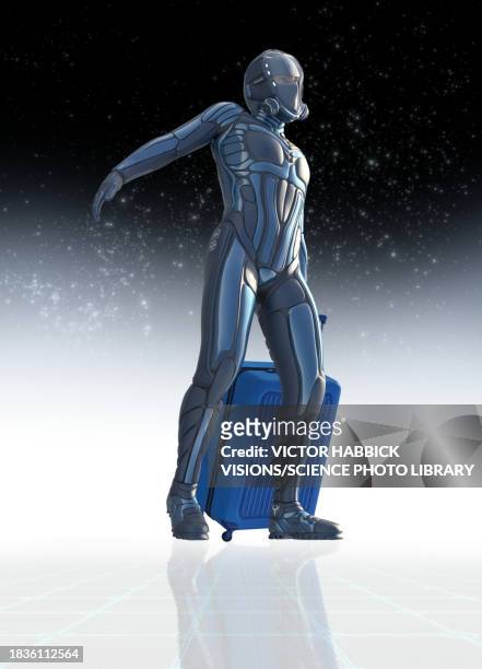 space tourism, conceptual illustration - protective workwear stock illustrations
