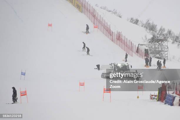 General View. Due to the heavy snowfall from last nightand this morning, together with the strong wind the jury has decided to cancel todays race...