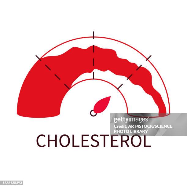 cholesterol level, conceptual illustration - risk meter stock illustrations