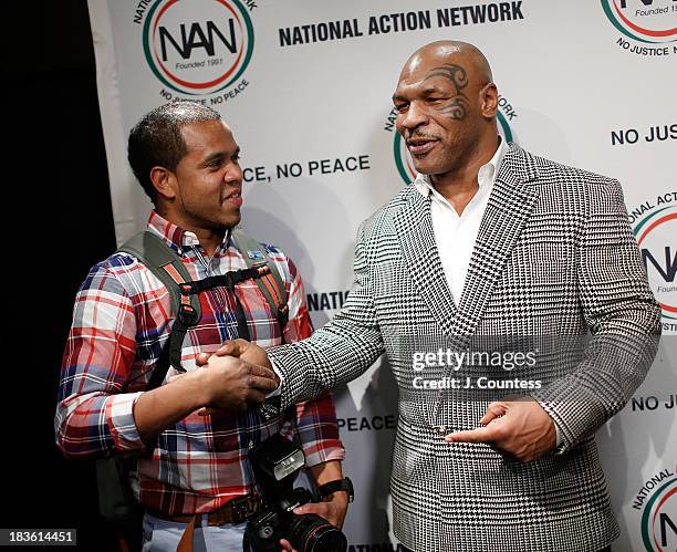 Photographer Johnny Nunez and Former Boxing champion Mike Tyson attend the 4th Annual Triumph Awards at Rose Theater, Jazz at Lincoln Center on...