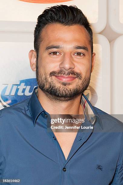 Television personality Guad Venegas attends Deportes Telemundo's celebration of their hit show 'Titulares Y Mas' at Ebanos Crossing on October 7,...