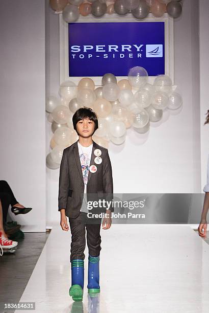 Model walk the runway at the Sperry preview during the Stride Rite Show at the petiteParade NY Kids Fashion Week in Collaboration with VOGUEbambini...