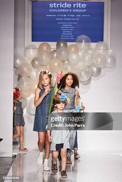 Model walk the runway at the Stride Rite Show finale during the petiteParade NY Kids Fashion Week in Collaboration with VOGUEbambini at Industria...