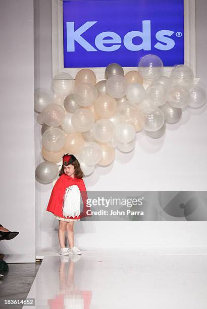 Model walk the runway at the KEDS preview during the Stride Rite Show at the petiteParade NY Kids Fashion Week in Collaboration with VOGUEbambini at...