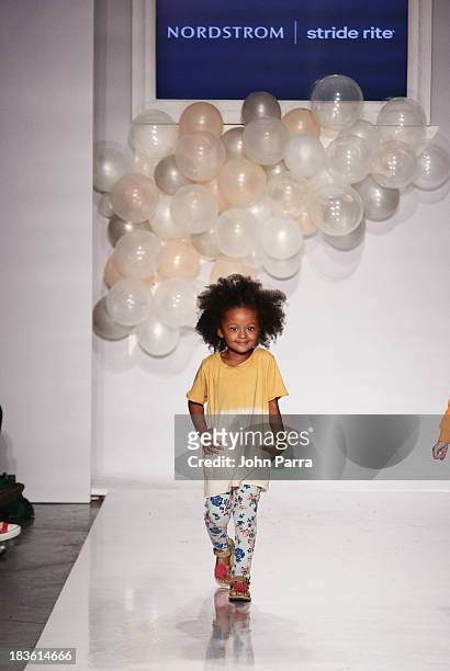 Model walk the runway at the Nordstrom Stride Rite Show during the petiteParade NY Kids Fashion Week in Collaboration with VOGUEbambini at Industria...