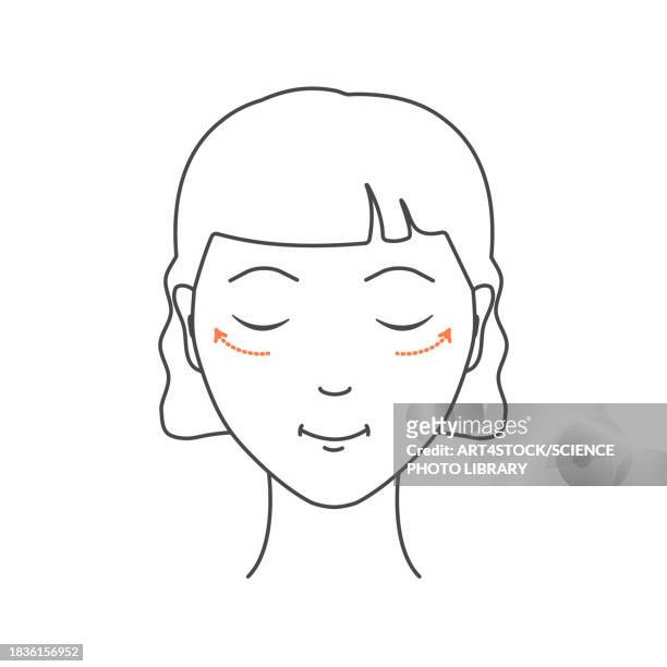 blepharoplasty, conceptual illustration - cosmetics stock illustrations