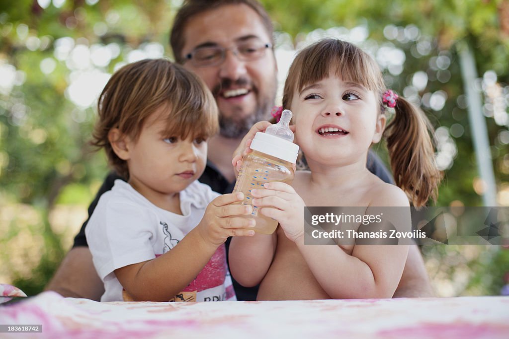 Father with his kids