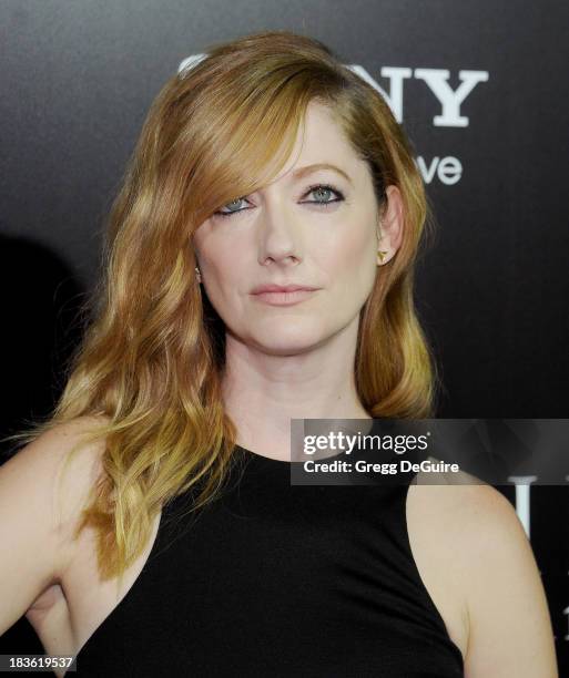 Actress Judy Greer arrives at the Los Angeles premiere of "Carrie" at ArcLight Hollywood on October 7, 2013 in Hollywood, California.