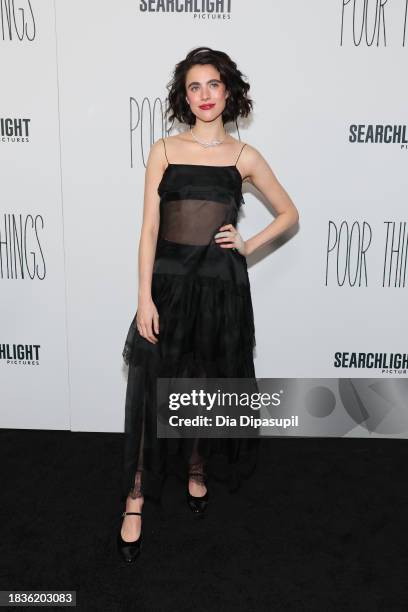 Margaret Qualley attends the "Poor Things" premiere at DGA Theater on December 06, 2023 in New York City.