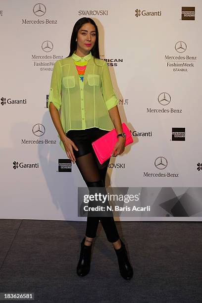 Model Ece Gursel attends Mercedes-Benz Fashion Week Istanbul s/s 2014 presented by American Express on October 7, 2013 in Istanbul, Turkey.