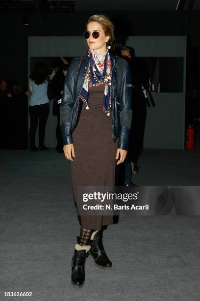 Model Tugce Kazaz attends Mercedes-Benz Fashion Week Istanbul s/s 2014 presented by American Express on October 7, 2013 in Istanbul, Turkey.