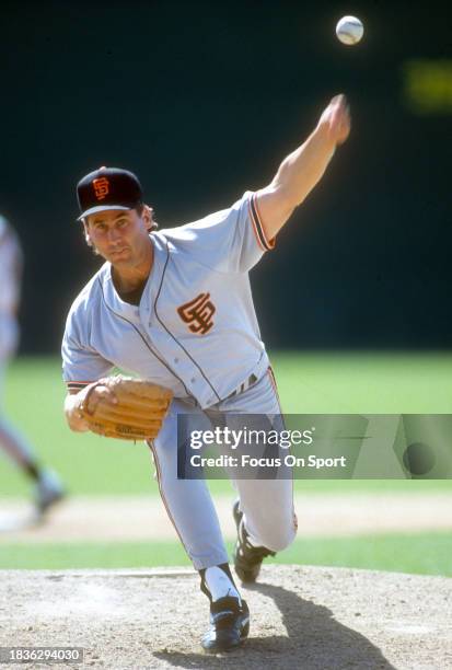 Bud Black of the San Francisco Giants pitches during a Major League Baseball game circa 1991. Black played for the Giants from 1991-1994.