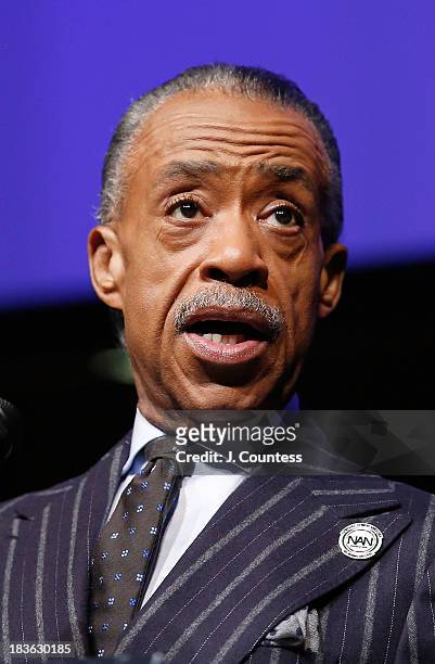 President and founder of the National Action Network Reverend Al Sharpton speaks at The 4th Annual Triumph Awards at Rose Theater, Jazz at Lincoln...