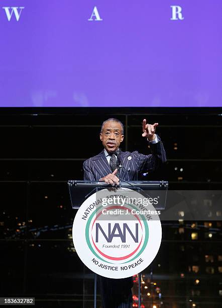 President and founder of the National Action Network Reverend Al Sharpton speaks at The 4th Annual Triumph Awards at Rose Theater, Jazz at Lincoln...