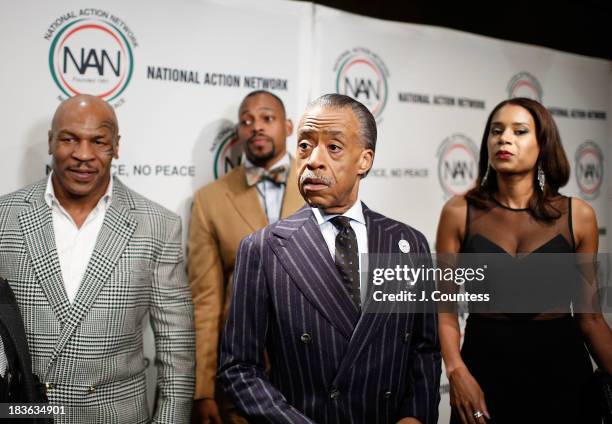 Former Boxing champion Mike Tyson and President and founder of the National Action Network Reverend Al Sharpton backstage at The 4th Annual Triumph...