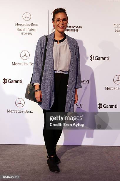 Karina Morera is seen during Mercedes-Benz Fashion Week Istanbul s/s 2014 presented by American Express on October 8, 2013 in Istanbul, Turkey.