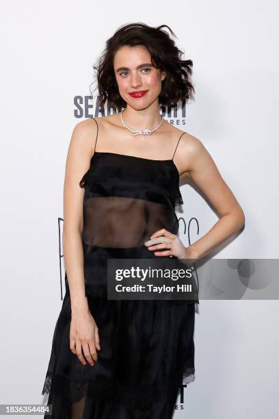 Margaret Qualley attends the premiere of "Poor Things" at DGA Theater on December 06, 2023 in New York City.