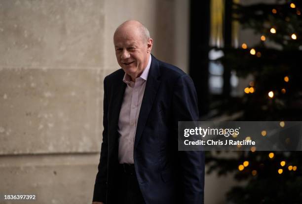 Damian Green MP arrives at BBC Broadcasting House for the Laura Keunssberg Show on December 10, 2023 in London, England.