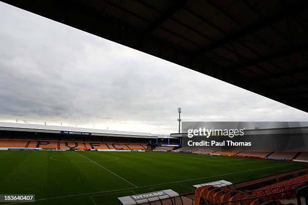 General view of the ground after the Sky Bet League One match between Port Vale and Bristol City at Vale Park on October 05, 2013 in Stoke-on-Trent,...