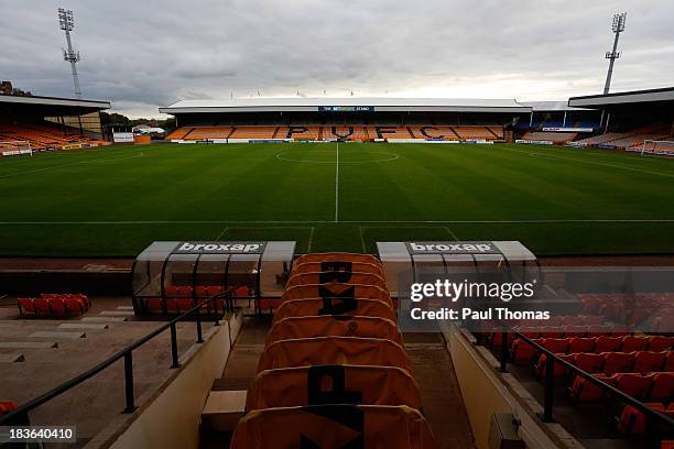 General view of the ground after the Sky Bet League One match between Port Vale and Bristol City at Vale Park on October 05, 2013 in Stoke-on-Trent,...