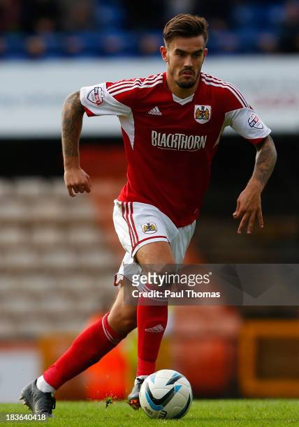 Marlon Pack of Bristol City in action during the Sky Bet League One match between Port Vale and Bristol City at Vale Park on October 05, 2013 in...