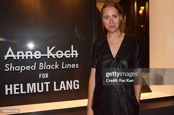Jewellery designer Anne Koch attends the Anne Koch Jewels Exhibition Preview Cocktail at Helmut Lang Belleyme Store on October 5, 2013 in Paris,...