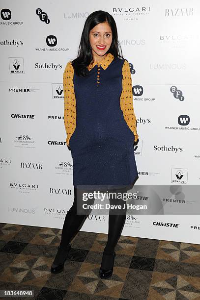 Manjinder Virk attends the BFI Luminous Gala dinner at 8 Northumberland Avenue on October 8, 2013 in London, England.