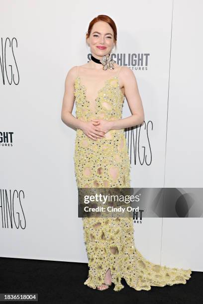 Emma Stone attends the "Poor Things" premiere at DGA Theater on December 06, 2023 in New York City.