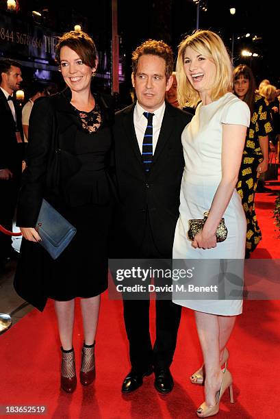 Olivia Colman, Tom Hollander and Jodie Whittaker attend a BFI Luminous Gala ahead of the London Film Festival at 8 Northumberland Avenue on October...