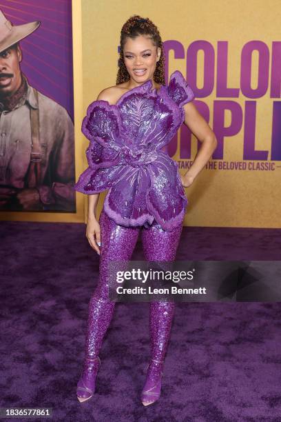 Andra Day attends the World Premiere of Warner Bros.' "The Color Purple" at Academy Museum of Motion Pictures on December 06, 2023 in Los Angeles,...