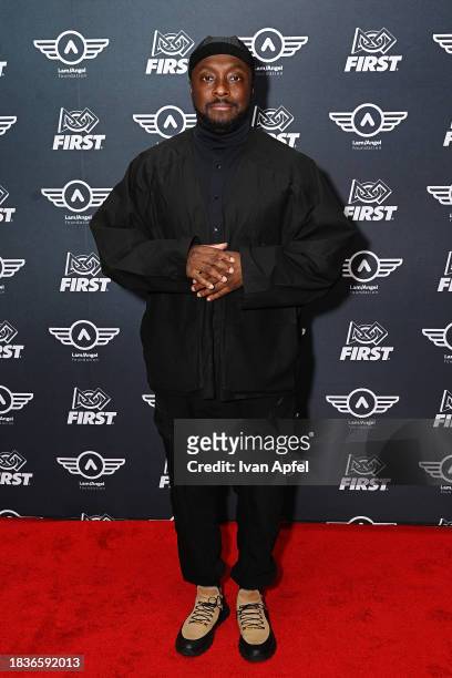 Will.i.am attends a will.i.am and Dean Kamen hosted fundraising gala for FIRST® & i.am/Angel Foundation during Art Basel Miami at Loews Miami Beach...
