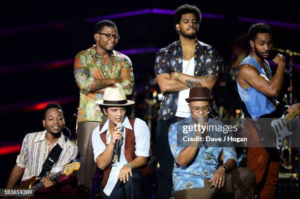 Bruno Mars performs for his Moonshine Jungle Tour 2013 at The O2 Arena on October 8, 2013 in London, England.