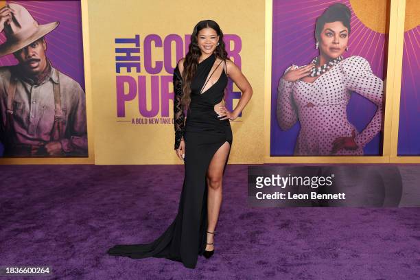 Storm Reid attends the World Premiere of Warner Bros.' "The Color Purple" at Academy Museum of Motion Pictures on December 06, 2023 in Los Angeles,...