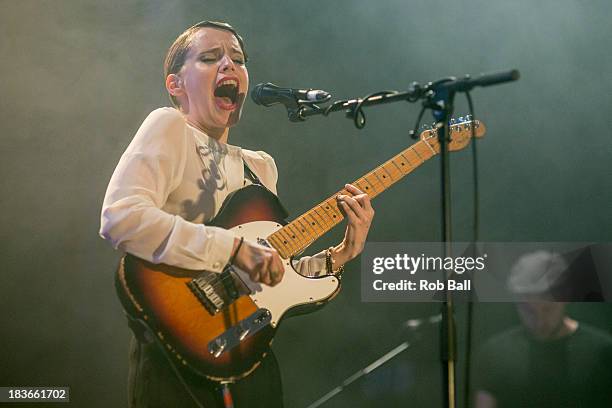 Anna Calvi performs at Islington Assembly Hall on October 8, 2013 in London, England.