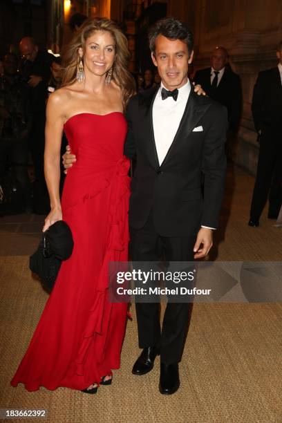 Dylan Lauren and Andrew Lauren arrive at a Ralph Lauren Collection Show and private dinner at Les Beaux-Arts de Paris on October 9, 2013 in Paris,...