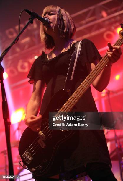 Kim Shattuck performs with Pixies at Huxleys Neue Welt on October 8, 2013 in Berlin, Germany.
