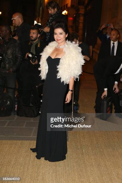 Cherie Chung arrives at a Ralph Lauren Collection Show and private dinner at Les Beaux-Arts de Paris on October 9, 2013 in Paris, France. On this...