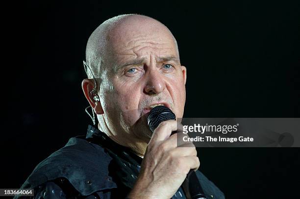 Peter Gabriel performs during his 'So' Back To Front tour at the Arena on October 8, 2013 in Geneva, Switzerland.