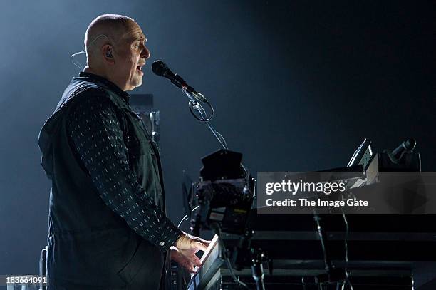 Peter Gabriel performs during his 'So' Back To Front tour at the Arena on October 8, 2013 in Geneva, Switzerland.