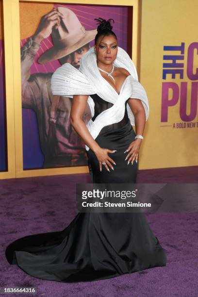Taraji P. Henson attends the world premiere of Warner Bros.' "The Color Purple" at the Academy Museum of Motion Pictures on December 06, 2023 in Los...