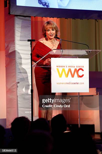 President and CEO of The Paley Center for Media, Pat Mitchell speaks onstage at the 2013 Women's Media Awards on October 8, 2013 in New York City.