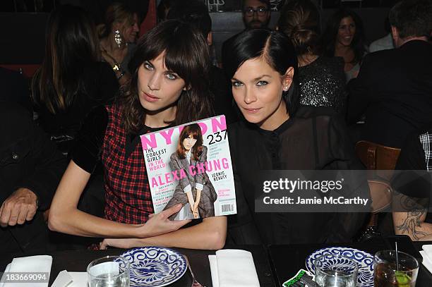 Alexa Chung and Model Leigh Lezark attend NYLON + Sanuk celebrate the October "It Girl" issue with cover star Alexa Chung at La Cenita on October 8,...