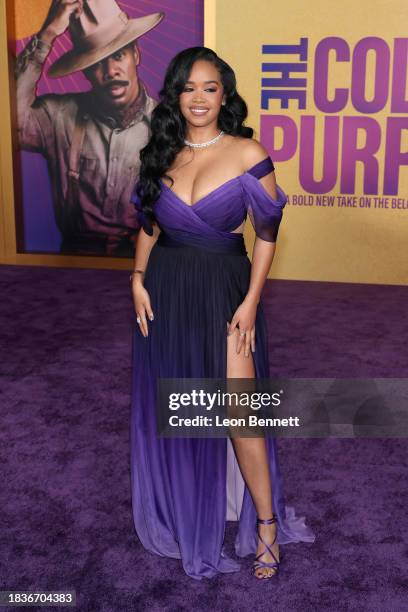 Gabriella Wilson aka H.E.R. Attends the World Premiere of Warner Bros.' "The Color Purple" at Academy Museum of Motion Pictures on December 06, 2023...