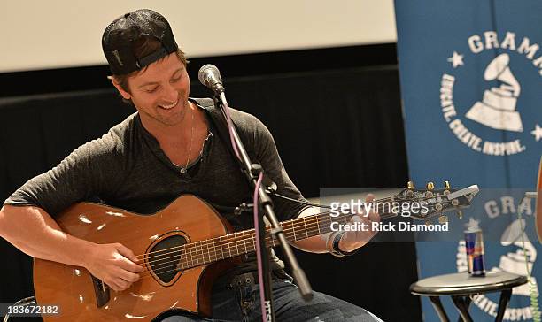 Singer/Songwriter Kip Moore at GRAMMY U Fall Kick-Off with Kip Moore and Brett James at MTSU on October 8, 2013 in Murfreesboro, Tennessee.