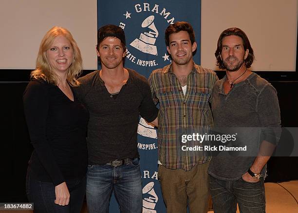 Professor MTSU Beverly Keel, Singer/Songwriter Kip Moore, GRAMMY U Madison Lee and Singer/Songwriter Brett James attend GRAMMY U Fall Kick-Off with...