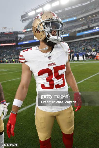 Erik Harris of the San Francisco 49ers before the game against the Philadelphia Eagles at Lincoln Financial Field on December 3, 2023 in...