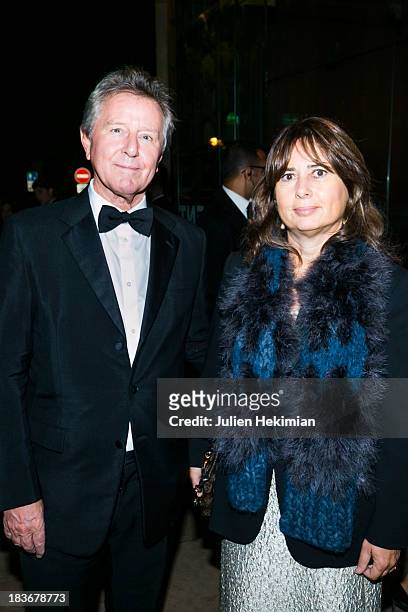 Alexandra Shulman and David Jenkins arrive at Les Beaux-Arts de Paris on October 8, 2013 in Paris, France. On this occasion Ralph Lauren celebrates...