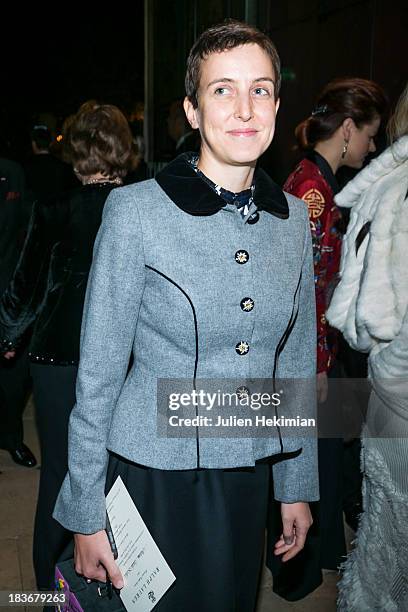 Sarah Lerfel arrives at Les Beaux-Arts de Paris on October 8, 2013 in Paris, France. On this occasion Ralph Lauren celebrates the restoration project...