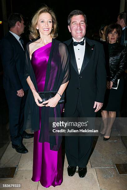 Ambassador to France Charles H. Rivkin and his wife Susan Tolson arrive at Les Beaux-Arts de Paris on October 8, 2013 in Paris, France. On this...